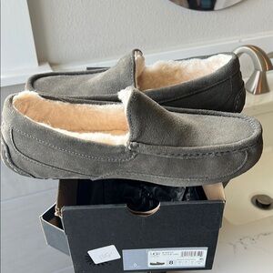 UGG Gray Loafers Slip-Ons with Plush Lining